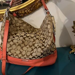 Classic Coral Coach Crossbody